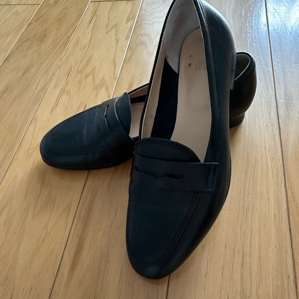 black leather iris & ink loafers